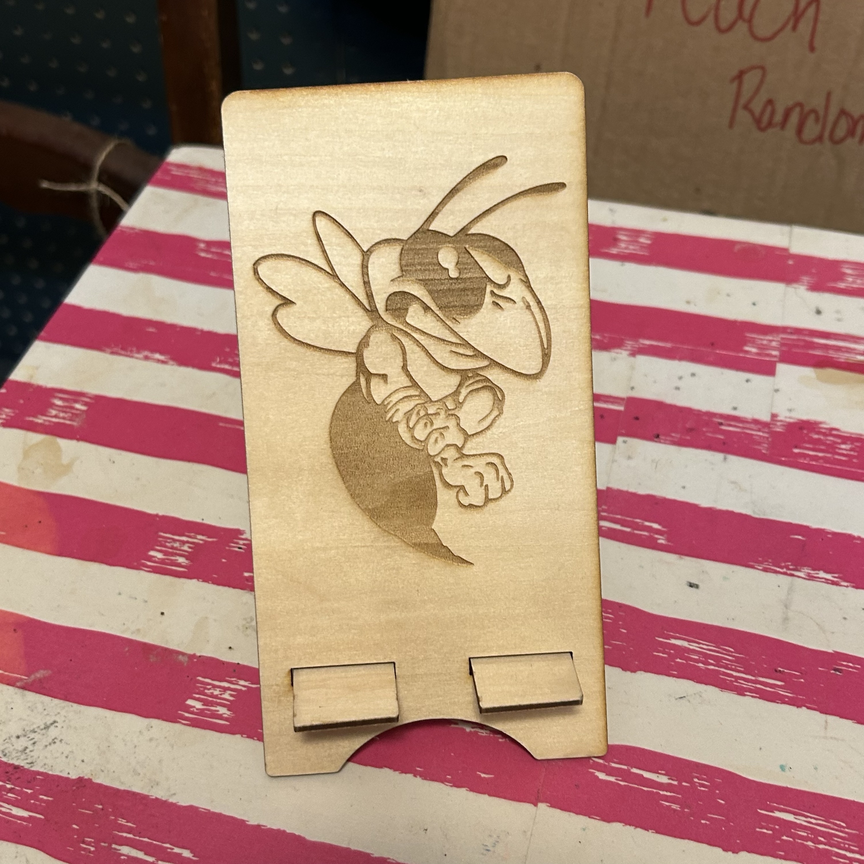 Hornets Wooden Phone Stand