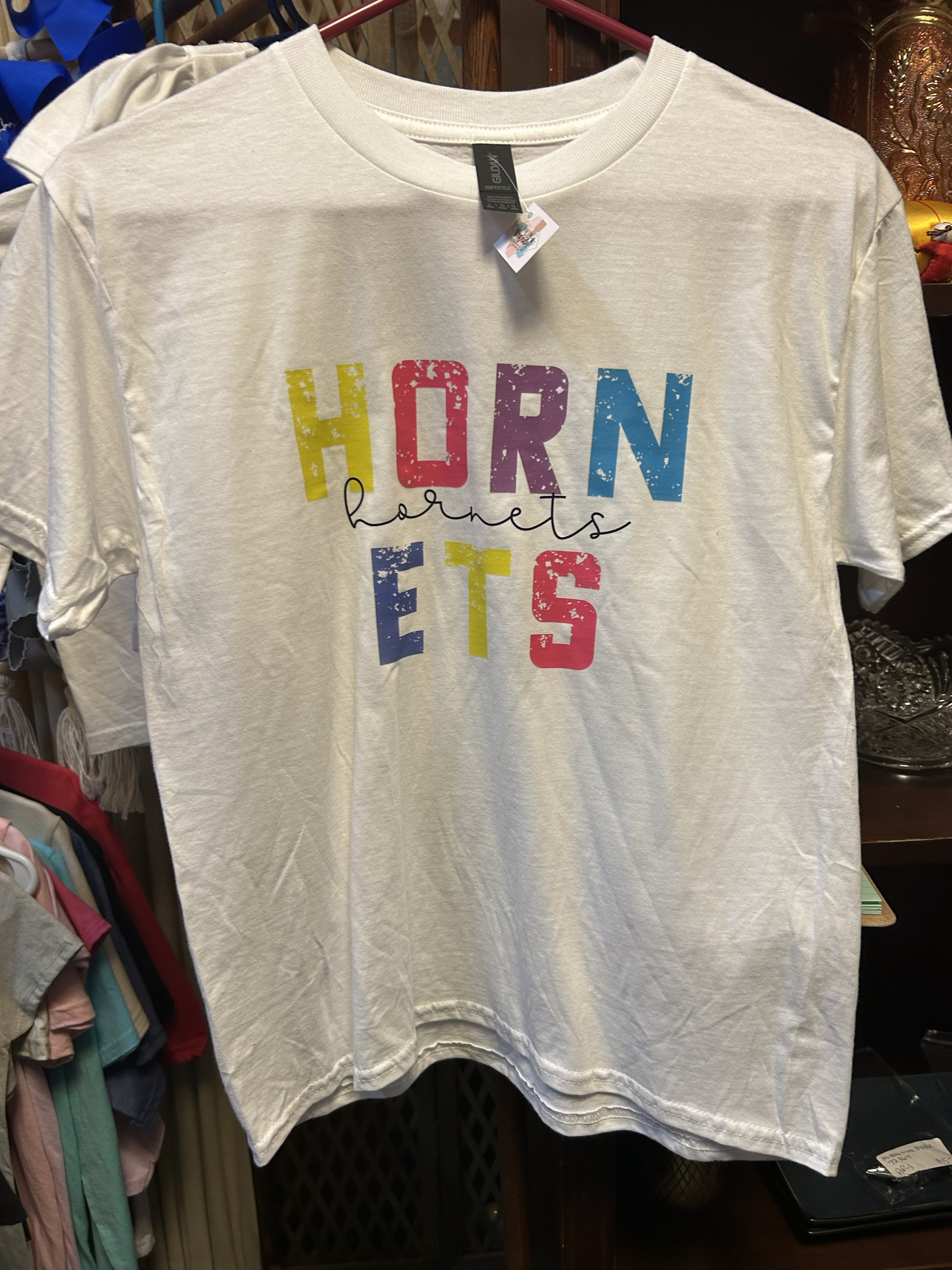 Hornets Distressed Script - Youth Large