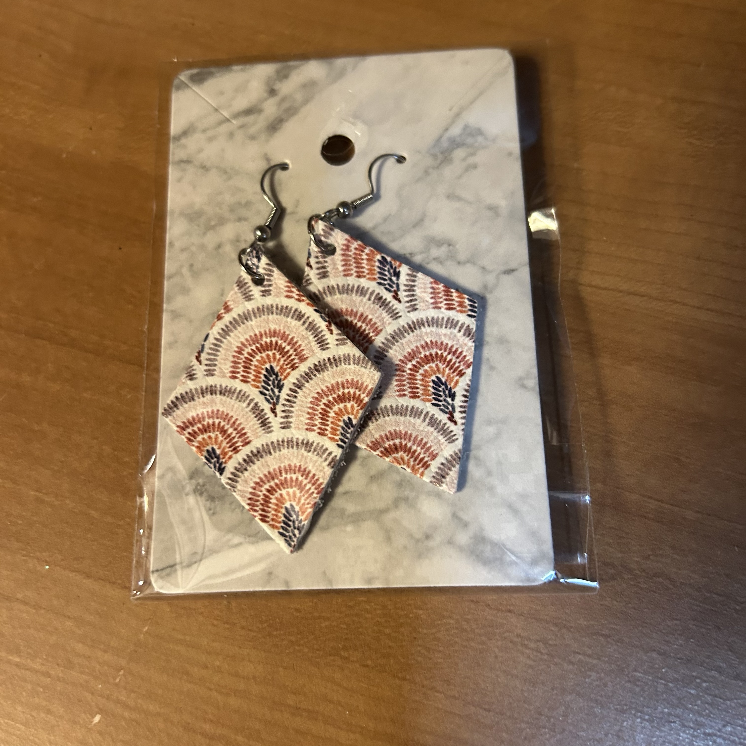 Retro Print Fall Earrings  Oval Copy