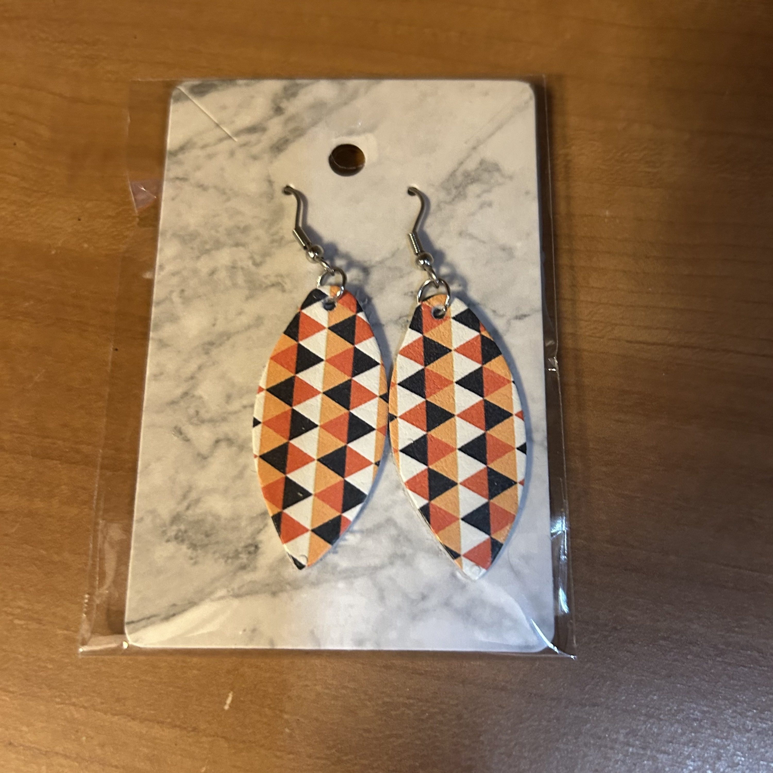 Retro Print Fall Earrings  Oval