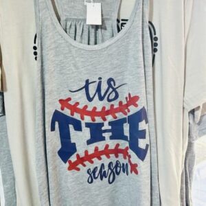 Tis the Season Baseball Tank Top Adult Large