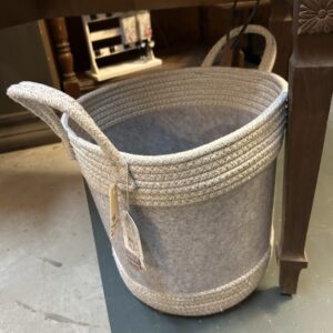 Heritage Living Farmhouse Primitive Basket Felt with Woven Accents Tags