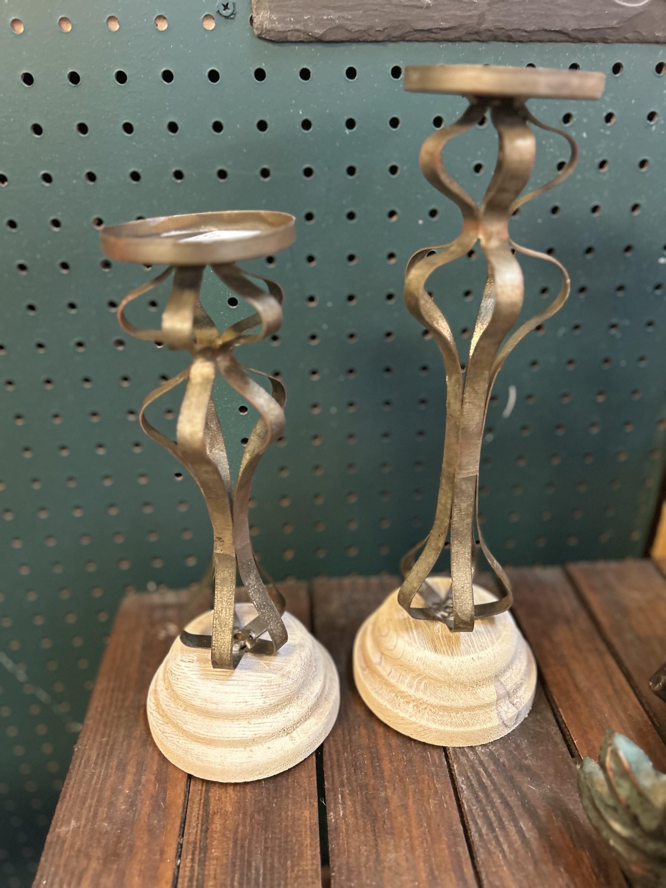 Candlesticks Metal wood