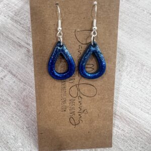 Blue Resin teardrop earrings