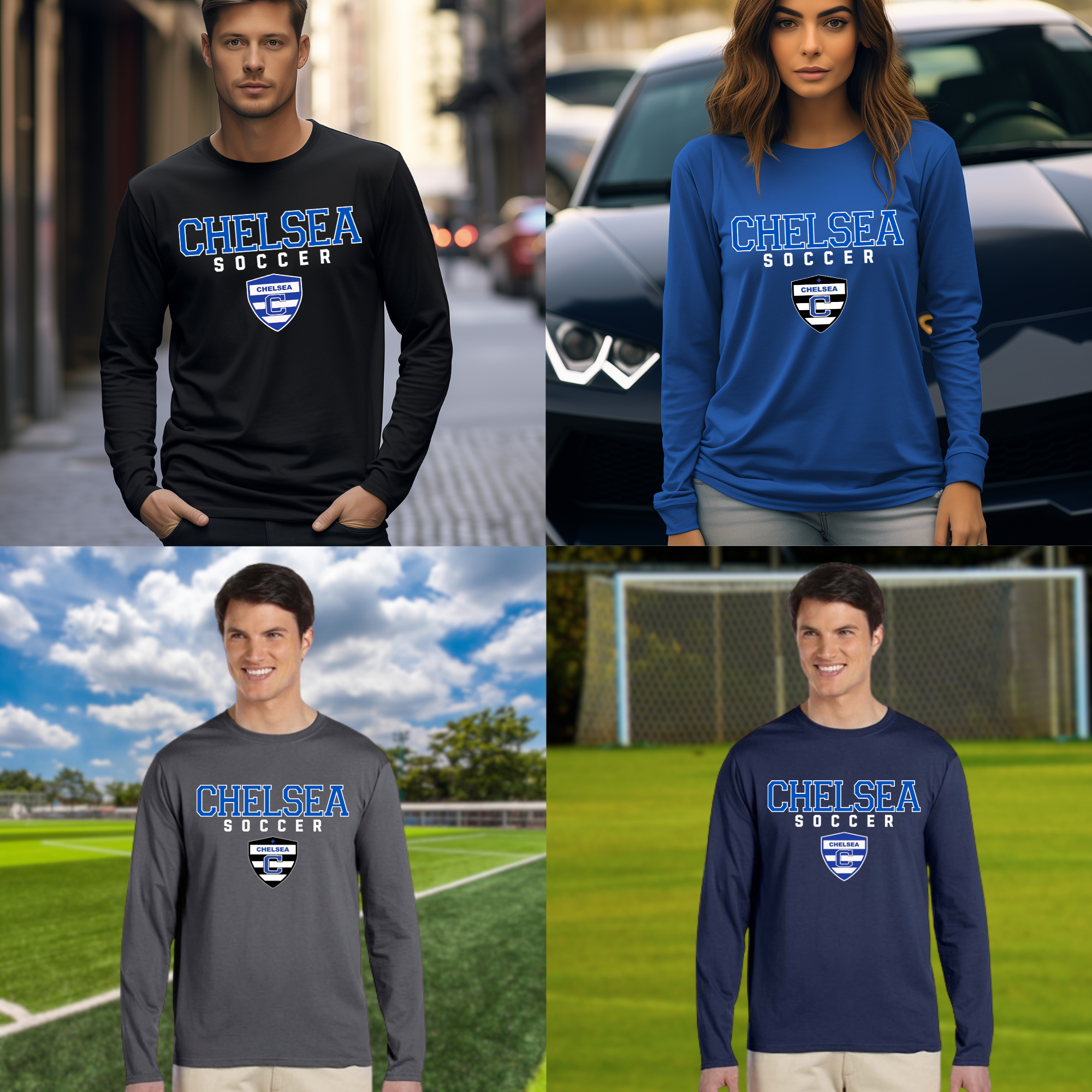 Chelsea Block Soccer Shield Longsleeve Shirt