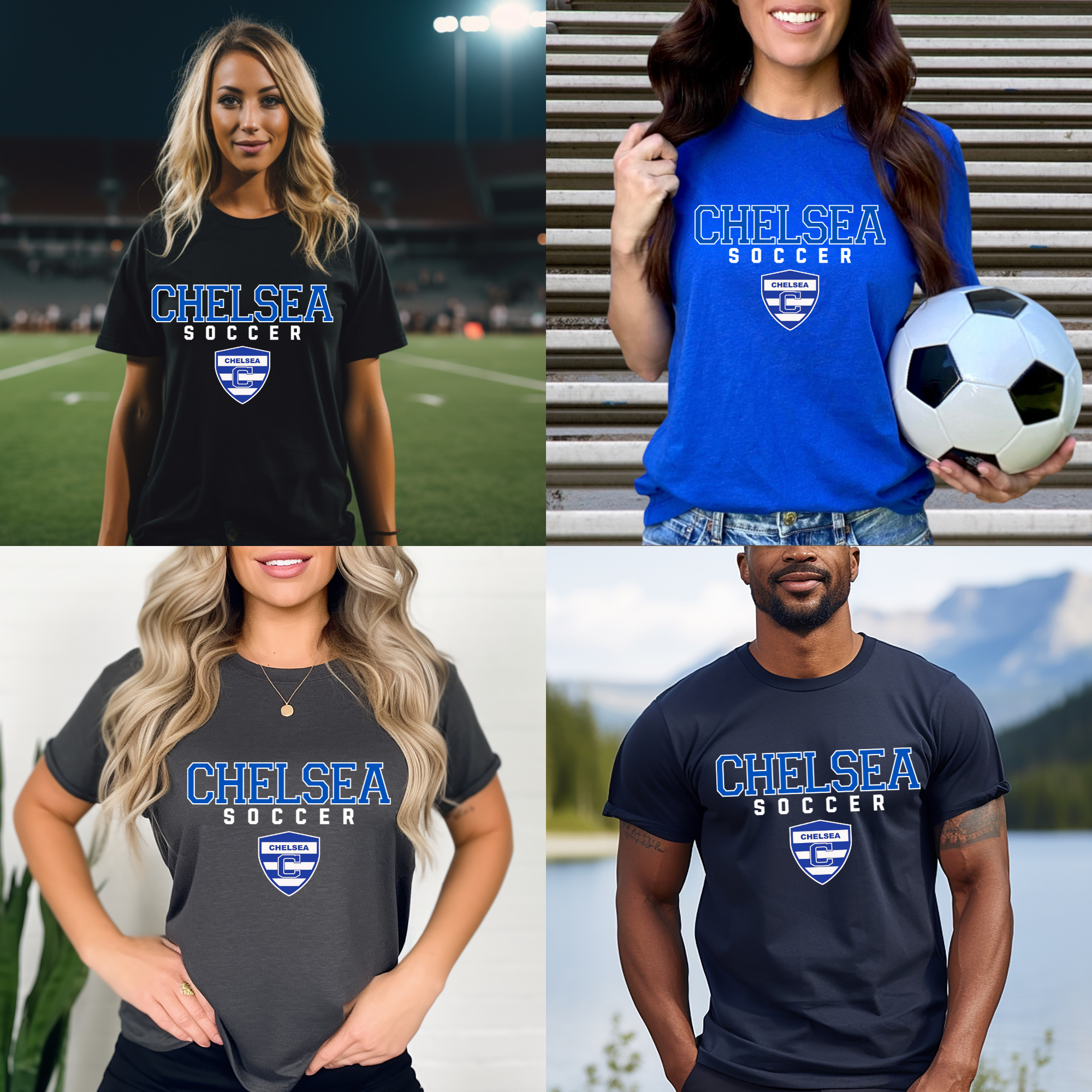 Chelsea Block Soccer Shield Tshirt