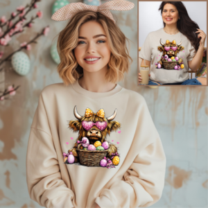 Easter Day Highland Cow Shirt or Sweatshirt