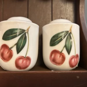 EPOCH (NORITAKE) CHINA SOMERVILLE E107 PATTERN CHERRY SALT & PEPPER SHAKER SET