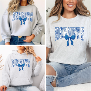 Hornets Floral Chinoiserie Blue & White Coquette Bow Collection