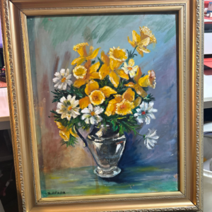Large Yellow Daffodil Oil Painting