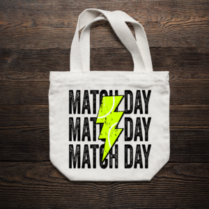 Match Day Stacked Tennis Bolt Tote Bag