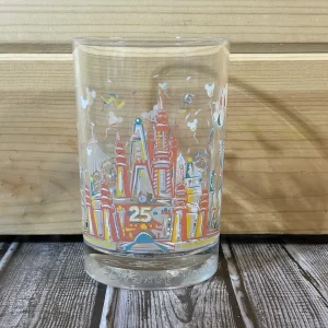 Walt Disney 25 Years Remember The Magic McDonalds Glass Donald Duck Castle