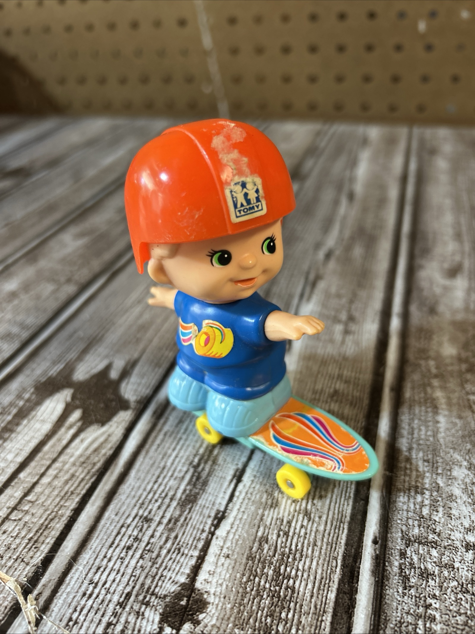 1979 Tomy Wind Up Kid-a-Longs Toy Boy on Skateboard - Crafting