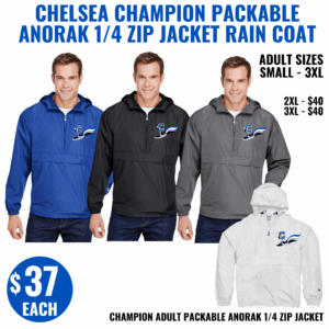 Chelsea XC/TF Champion Packable Anorak 1/4 Zip Jacket Rain Coat