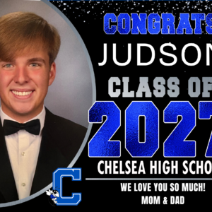 2027 Senior Yard Sign with Photo – Metallic Design