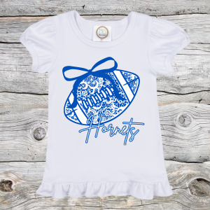 Hornets Lace Coquette Bow Toddler Ruffle Shirts