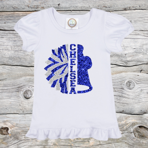 Chelsea Cheer Glitter Toddler Ruffle Shirts