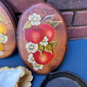 Vintage Apple Painted Sign Oval