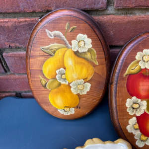 Vintage Pear Painted Sign Oval