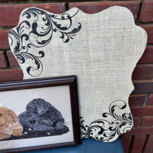 Scalloped Cork Board Wall Decor Tan & Black