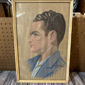 Pastel Portrait 1948 Man framed