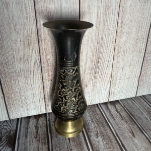 Antique Black and Gold Vase made of Copper